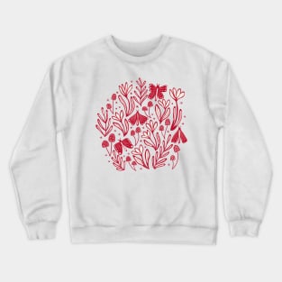 Enchanted woodland in dark pink Crewneck Sweatshirt